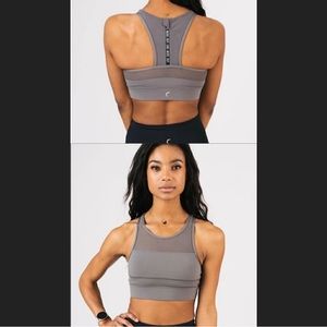ZYIA gray medium All STAR zipper, support bra, workout running gym